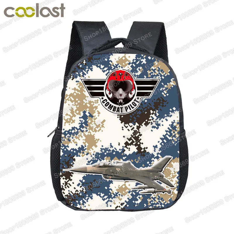 12 Inch Cartoon Car / Tank / Plane / Boat Print Backpack for Boys Children School Bags Small Baby Toddler Backpack Kids Bookbag