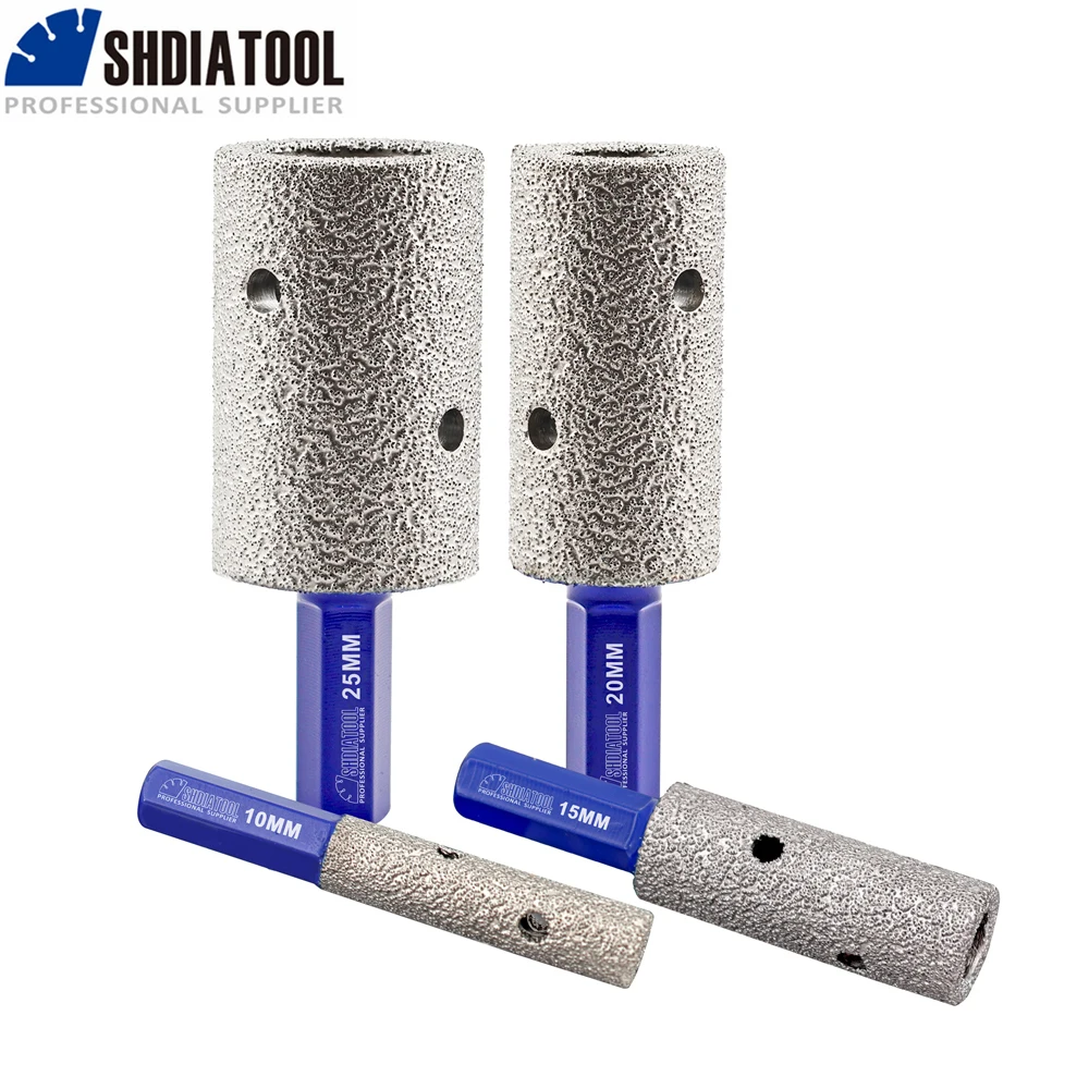 

SHDIATOOL Hex Shank Diamond Finger Milling Bits Enlarge Shape Round Bevel Existing Holes Porcelain Ceramic Marble Granite Cutter