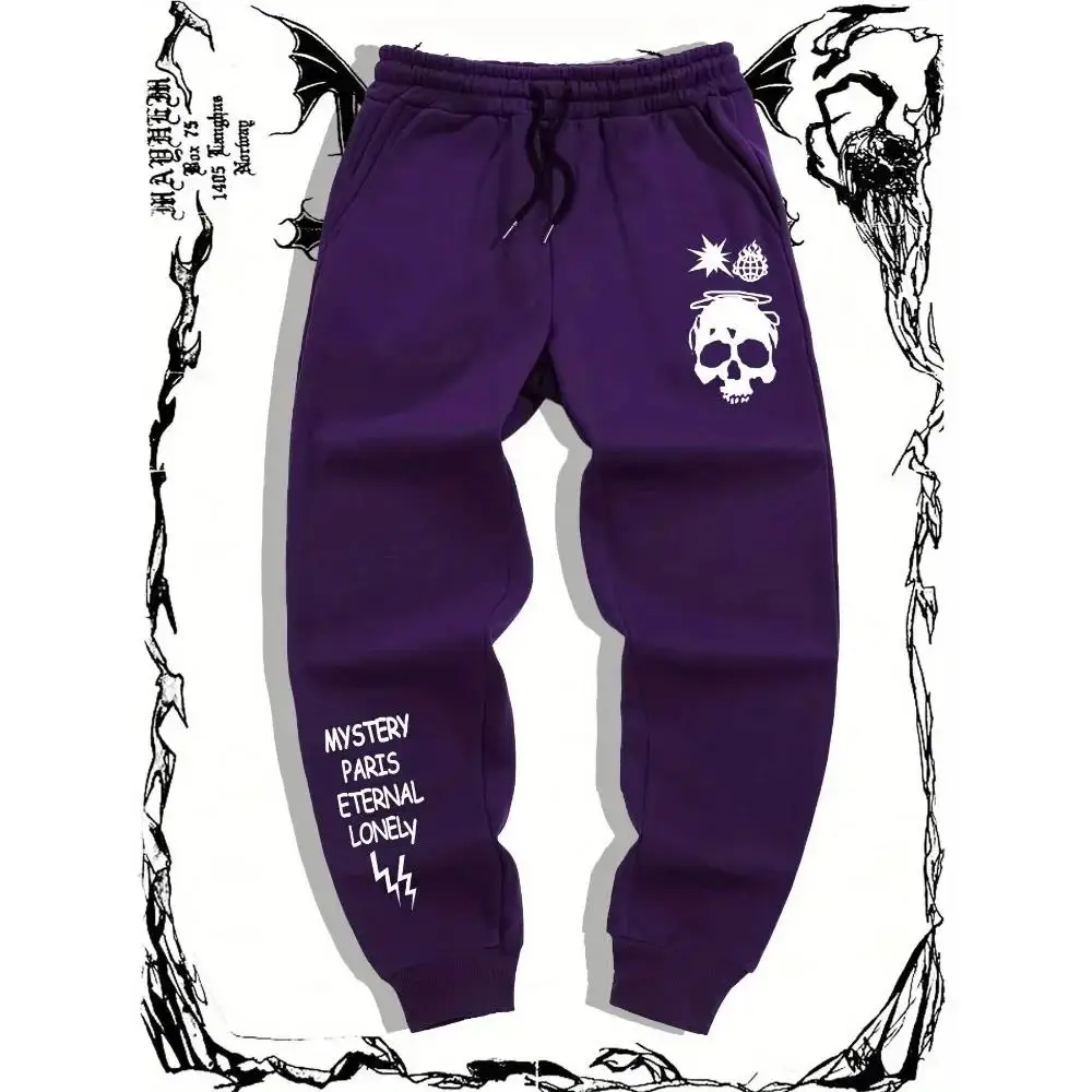

For Outdoor Sports Jogging Casual Loose Trousers Men's Creative Skull Pattern Print Is Suitable Can Be Used As Men's Gifts
