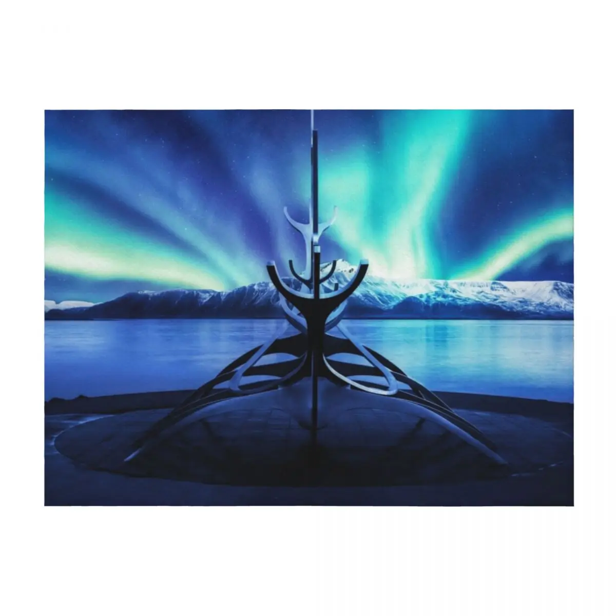 

Northern Lights at Sun Voyager Iceland Throw Blanket bed plaid Cute Plaid Decorative Sofa Camping Blankets