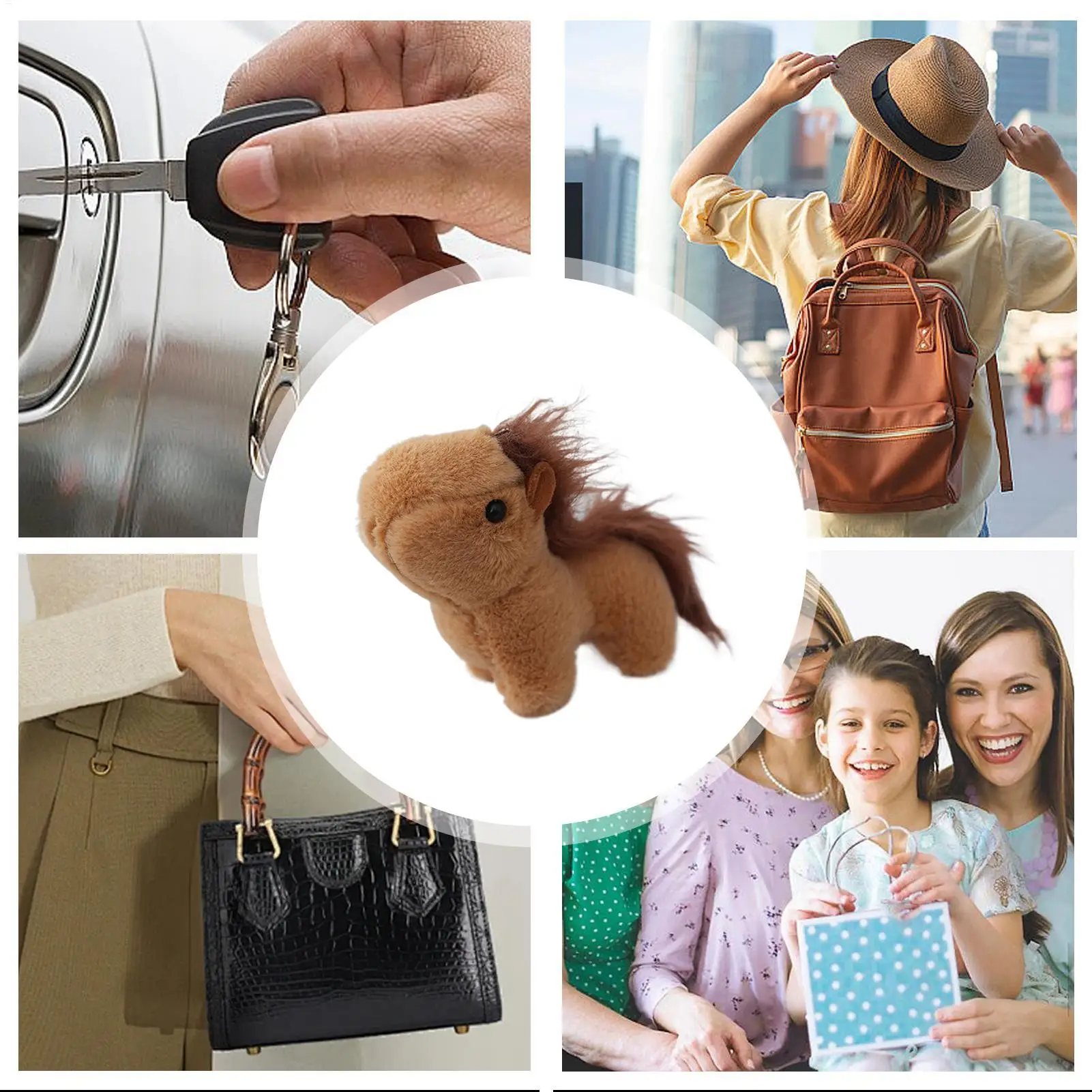 محشوة الحيوان الحصان حلقة رئيسية الكرتون الحيوان شنقا ديكور ظهره قلادة الخيول أفخم لطيف المهر الحمير دمية صغيرة