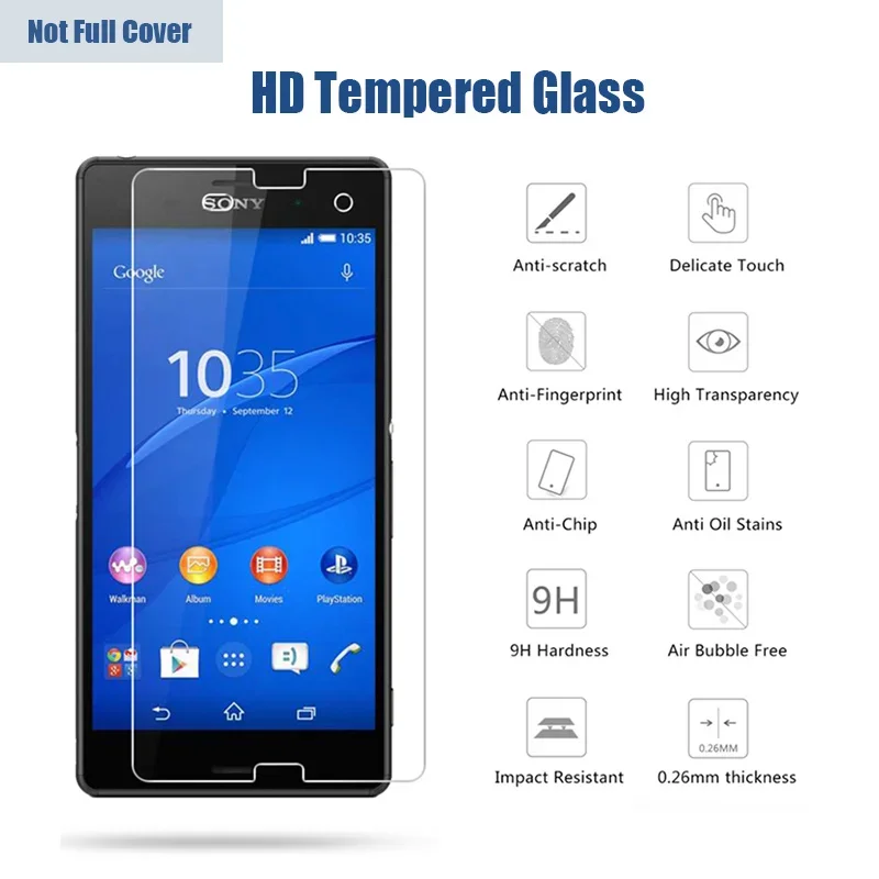 Tempered Glass Transparent Glass for Sony Xperia L3 L2 L4 L1 L Protective Screen Protector for Sony Xperia 1 II 5 II 10 Plus