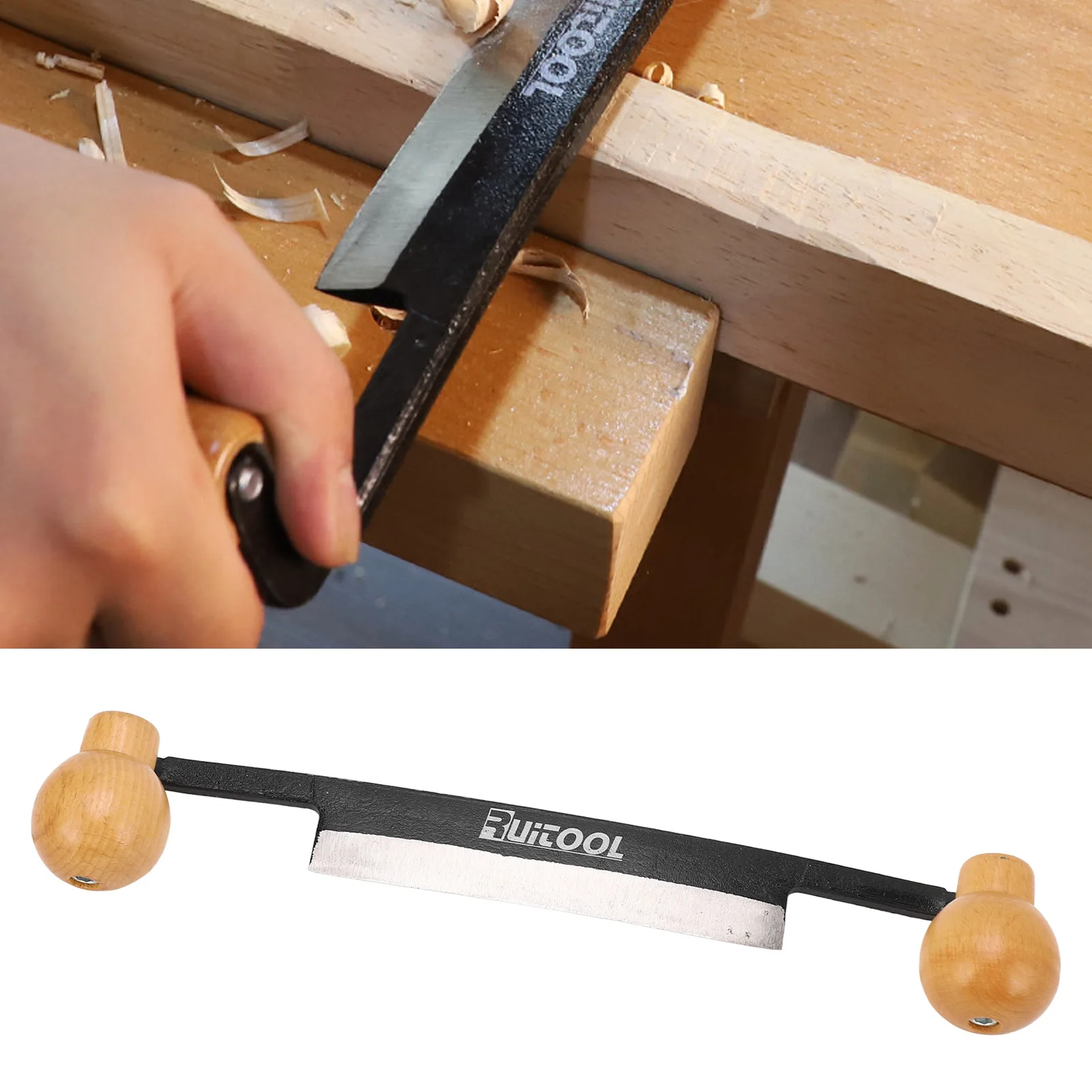 

Straight Draw Knife Long Service Life Incisive Tungsten Steel Blade Draw Shave Knife Debarking Hand Tool for Woodworking