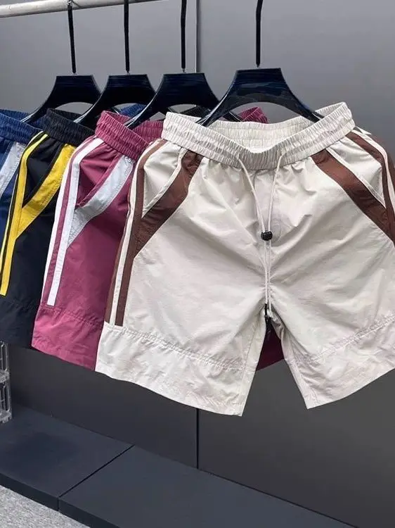 

Мужские летние шорты свободного кроя с цветовыми блоками, дышащие, спортивные, универсальные, повседневные, длиной до колена