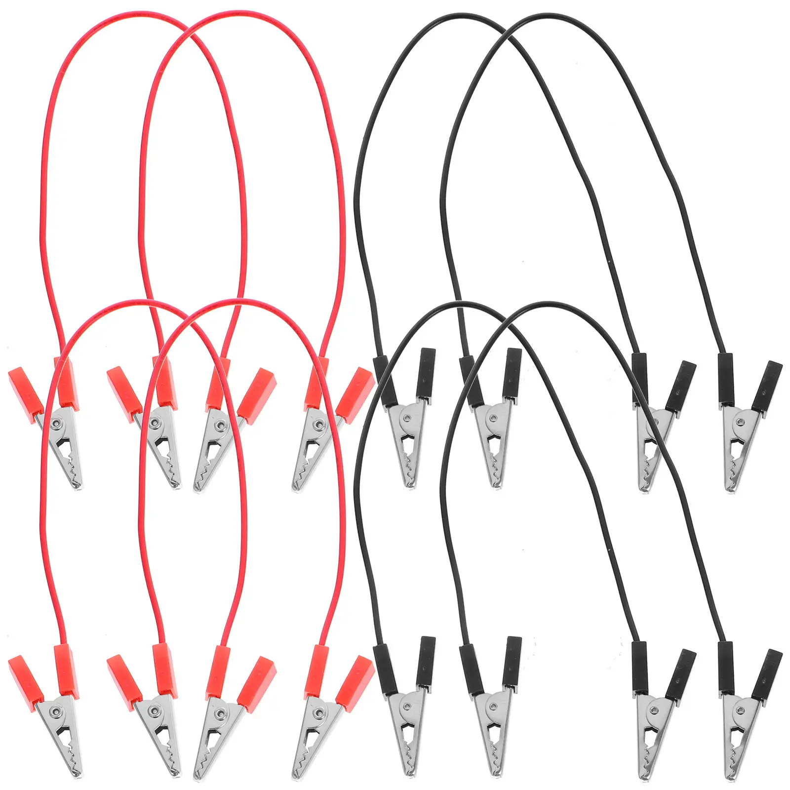 8Pcs Double Head Alligator Clip Electrical Circuit Wire Insulated Copper Cable Electric Testing Teaching Wire Demo Science