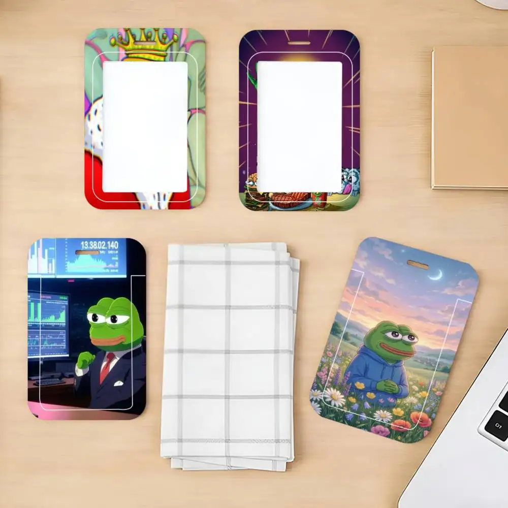 Sad Frog P-Pepe    ID Card Holder Neck Strap Pendant Door Badge Holder Lanyards Keychain Work Credential Case Gift