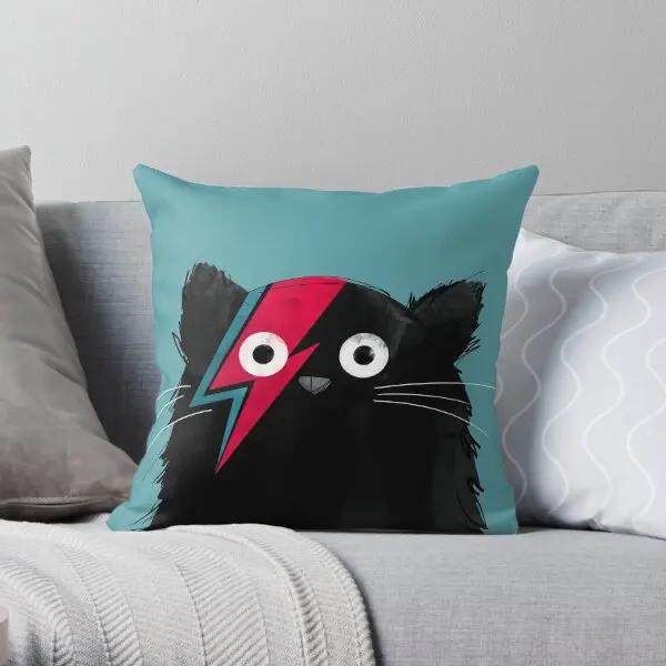 Cat Bowie  Printing Throw Pillow Cover Soft Office Car Comfort Cushion Bed Anime Throw Fashion Sofa Pillows not include One Side