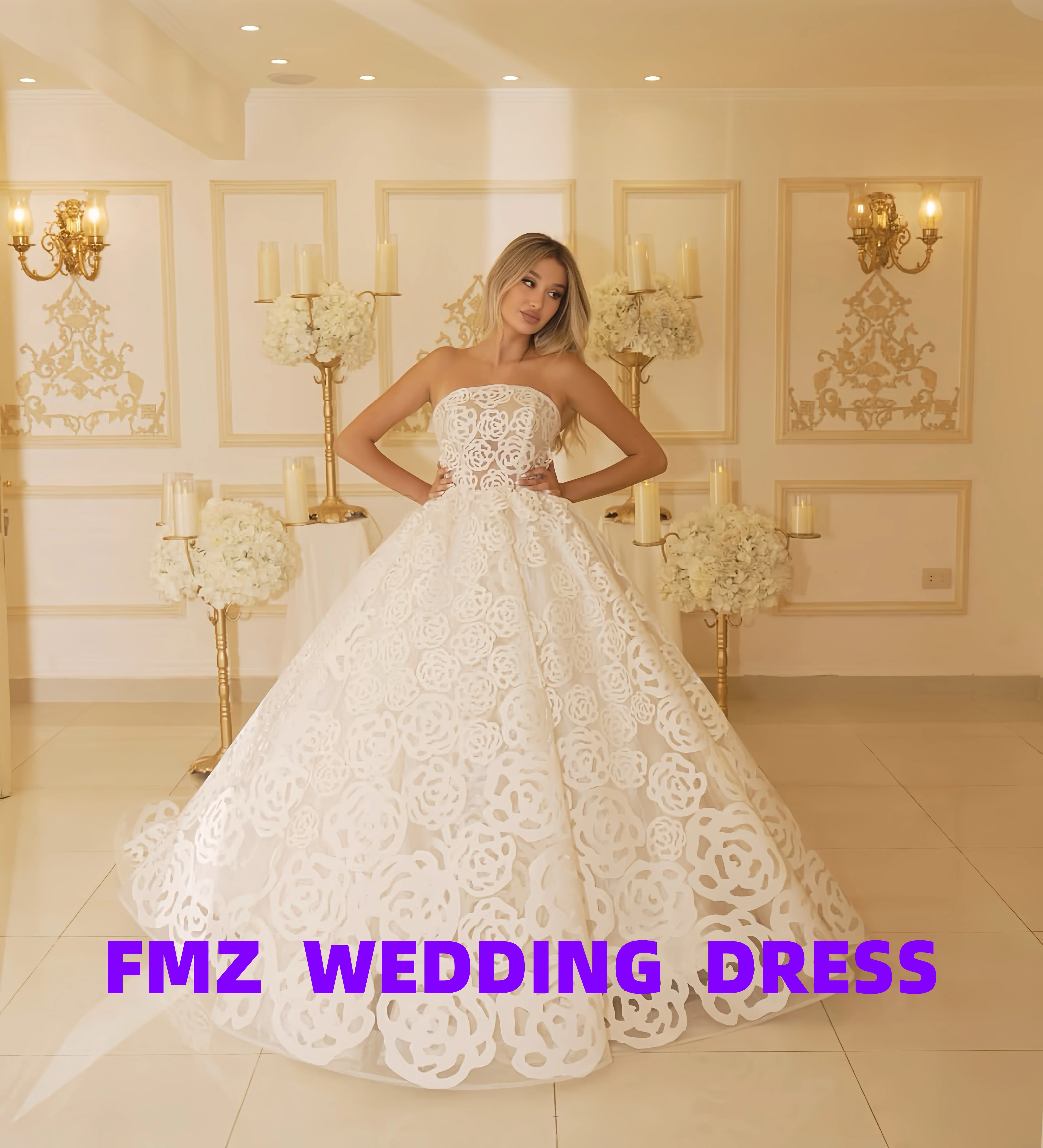 فستان زفاف أنيق مخصص بدون حمالات بدون أكمام على شكل حرف a من فيستدوس دي نوفيا فستان زفاف فيستدوس بارا موخير رداء دي ماري