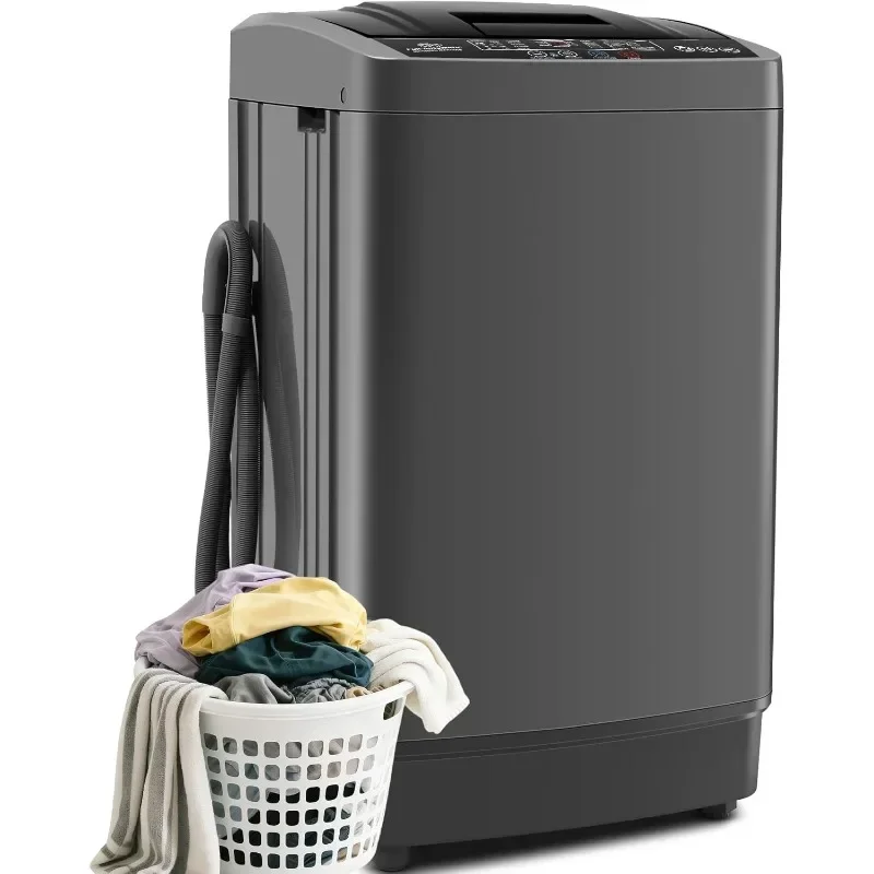 

2.8 Cu.ft Portable Washer, 20 lbs Capacity Full Automatic Washing Machine with Drain Pump, 10 Wash Programs & LED Customized