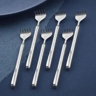 

6Pcs Retractable Back Scratcher Stainless Steel Long Handle Manual Extendable Back Scratching Tool Portable Useful Itch Massager