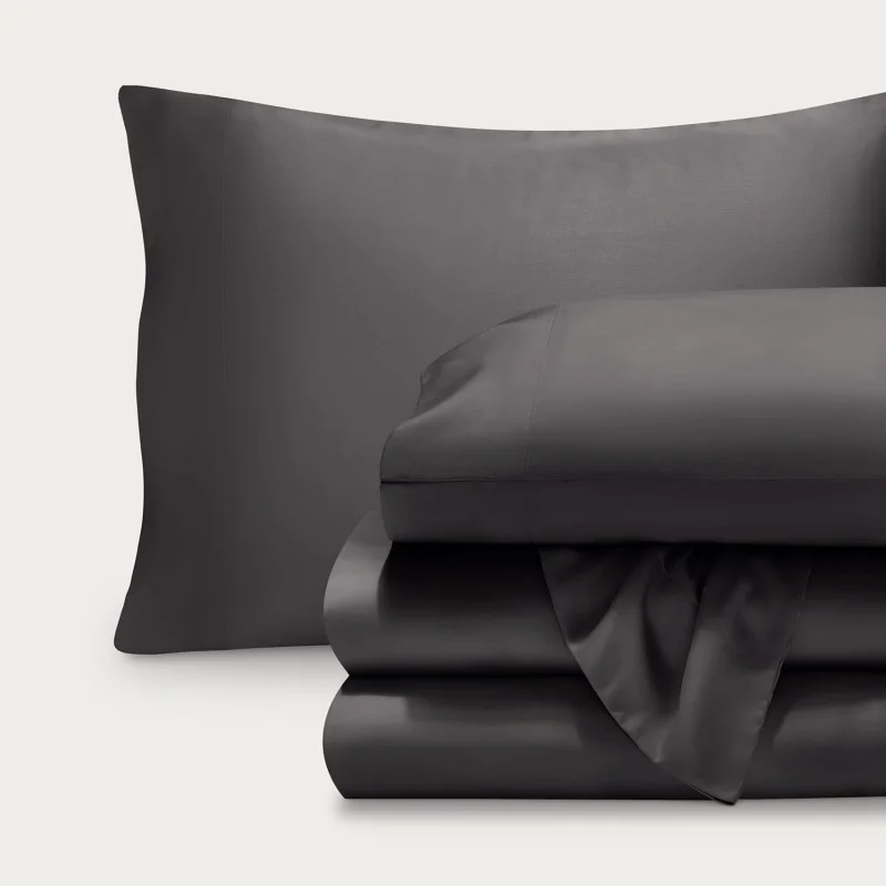 1pc Duvet Cover Silky Cooling Natural Lyocell Quilt Cover Adult Elegant Man Black Grey Luxury Bedding US King Comforter Cover