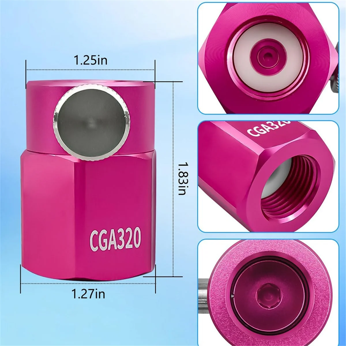 A20M Replacement Adapter Quick Connect Pink, Tank Connector Kit for Standard Large CGA320