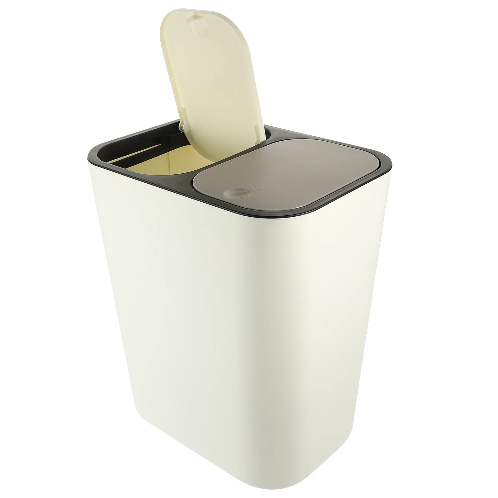 

Double-Grid Press Style Waste Storage Basket Large Capacity Household Trash Can Plastic Garbage Can for Kitchen Bathroom