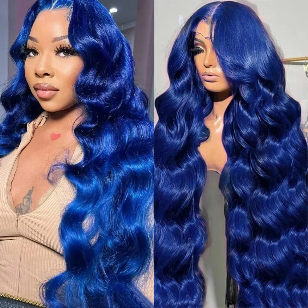 

Синие длинные волнистые парики для женщин Синтетические свободные части Свободные глубокие волны Натуральные волосы Парики из термостойкого волокна для женщин
