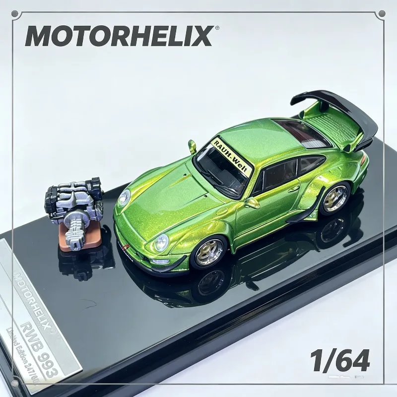 Motor Helix 1/64 alloy 993 polar model custom color realistic car model figurine collectible display item