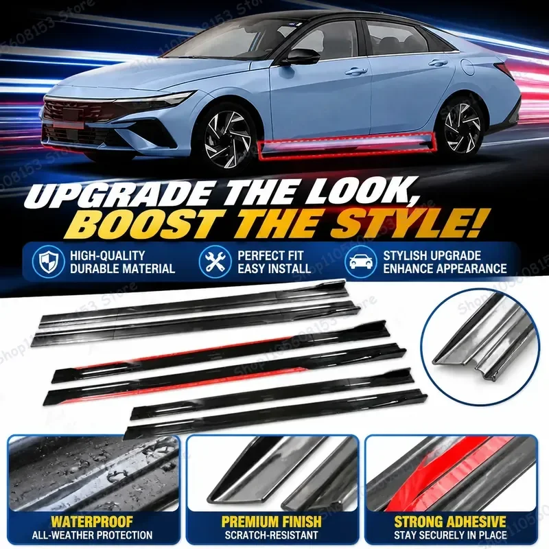 For Hyundai Elantra 2011 2012 2013 2014 2015 2016 2017 2018 2019 2020 Side Skirt Extension Lip Kit Bumper Spoiler Aerodynamic