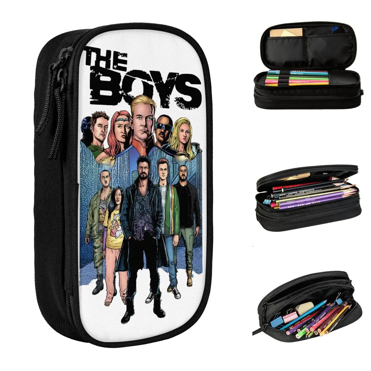 Classic The Boys Cool Team Homelander Pencil Cases Pencilcases Pen Holder Kids Big Capacity Pencil Bags Office Zipper Stationery