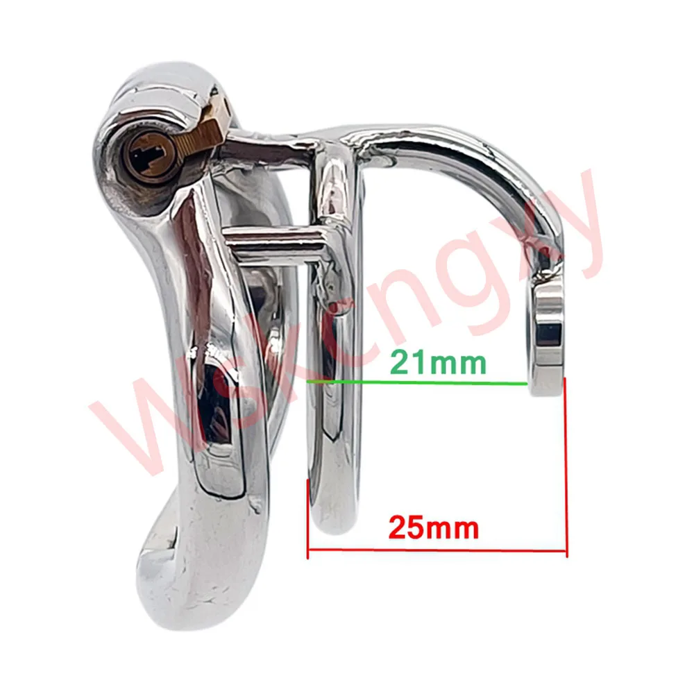 Stainless Steel Male Chastity Cage with Removable Urethral Catheter Arc Cock Ring Penis Lock Slave Restraint Adult Sex Toys - view 3