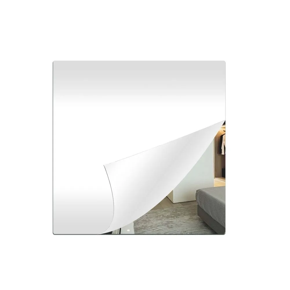 1pc New Self Adhesive Acrylic Mirror Sheet Shatterproof 1.6mm Thick Makeup Mirror Simple DIY Craft Mirror Tiles Bathroom