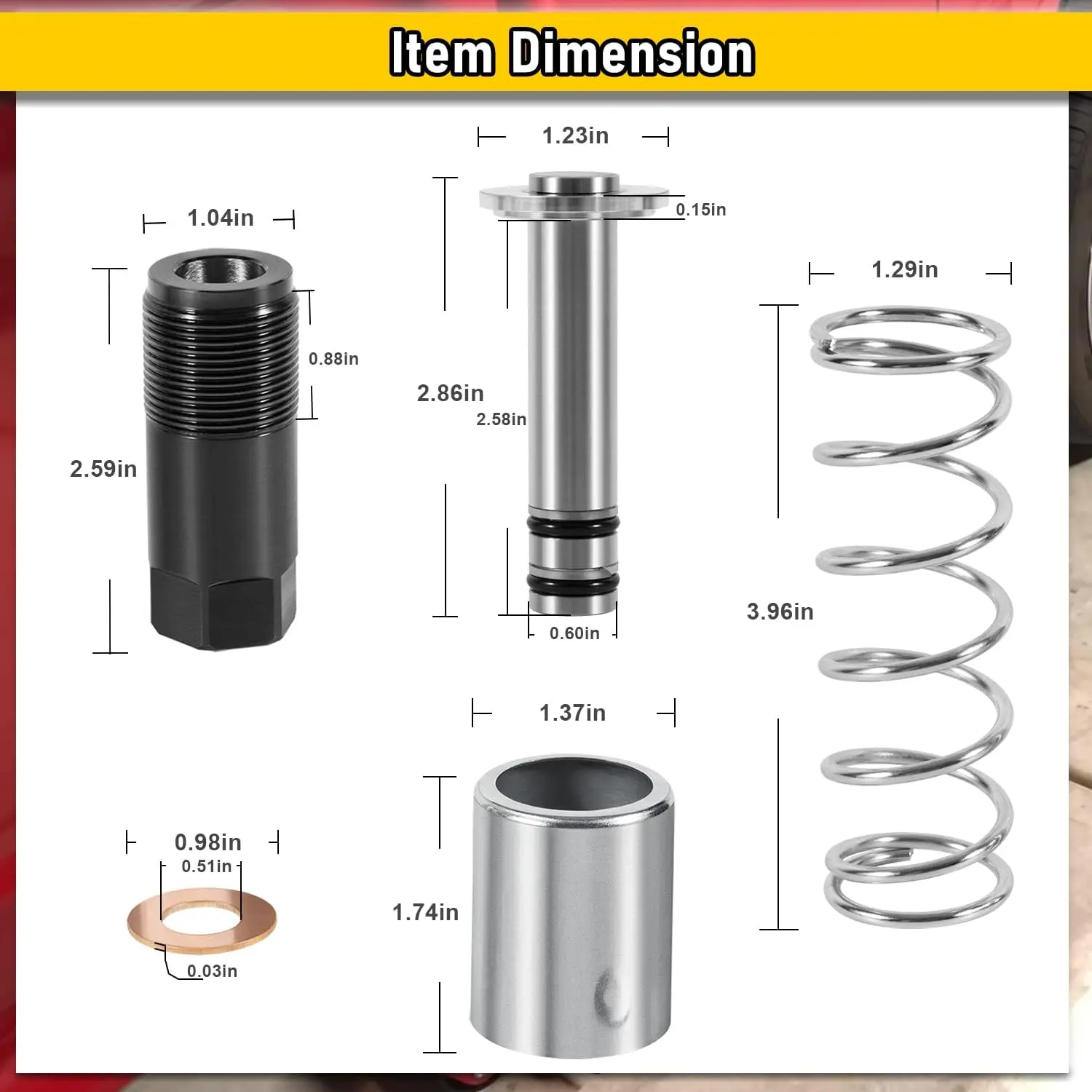 TM Bomba de Substituição Pistão, Piso Jack, Lado Baixo, para Harbor Freight, Costco, Arcan, Matco, 3, 1, 4 Tonelada