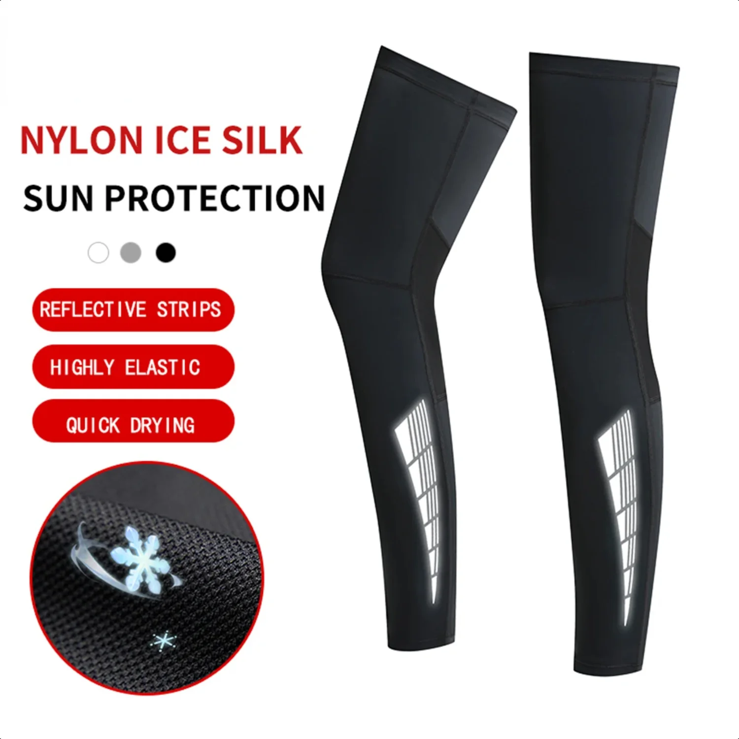 1 Pair Sun protection leg covers, non-slip, cycling, ice silk, breathable, quick-drying leg covers, basketball sports knee pads