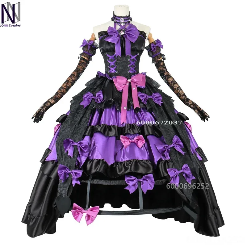 الهوية الخامس لعبة في المخزون الدموي الملكة كورومي تأثيري حلي أسود لوليتا القوطية فستان طويل مع شعر مستعار مجموعة كاملة لعيد الهالوين عيد الميلاد