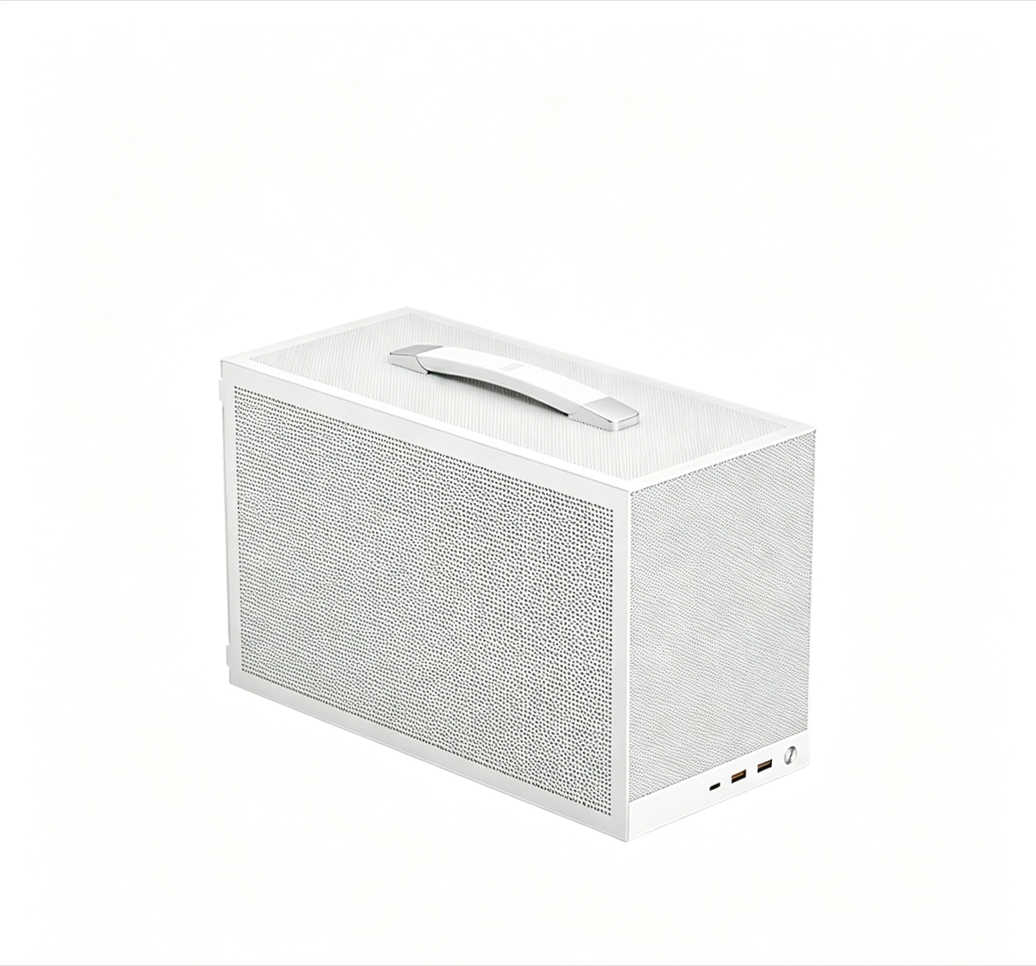 Portable Mesh PC Case Model K101, Micro ATX Small Gaming Desktop Chassis, Steel Structure, Available in Black and White