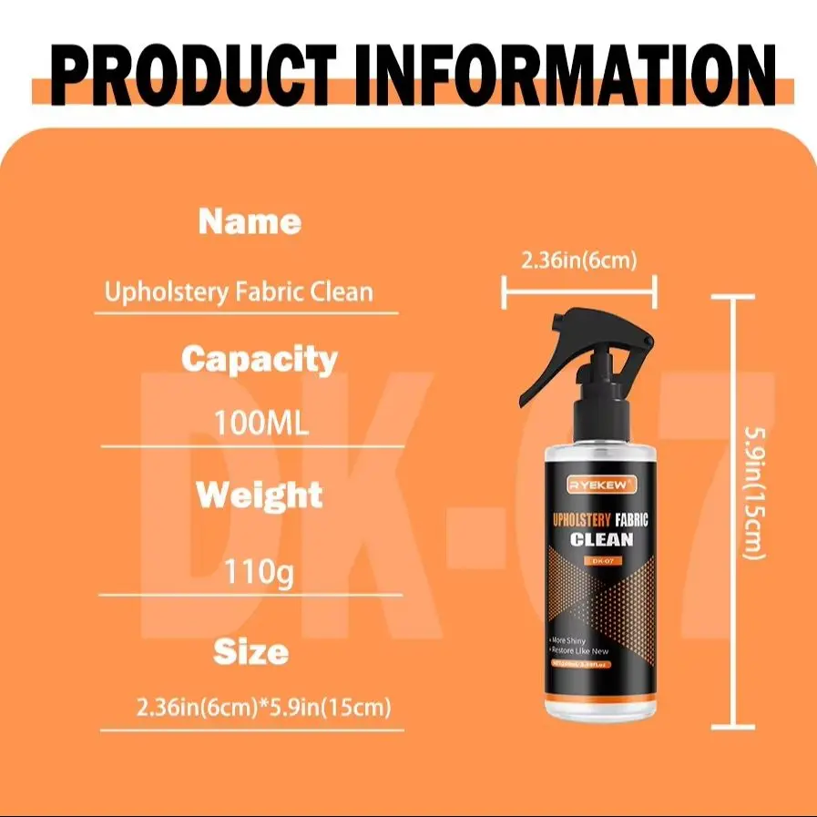 Car Interior Cleaner Fabric Cleaner for Roof Liner Velvet Cloth Fabric Seat Stain Remover