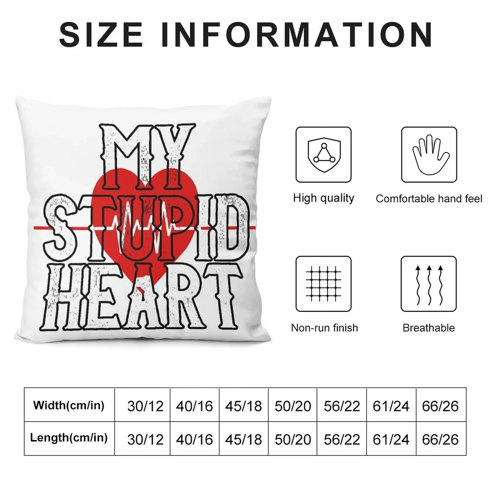 my stupid heart Throw Pillow pillows decor home Sofa Cushion Cover Pillowcase Cushion Decorative pillowcase pillow