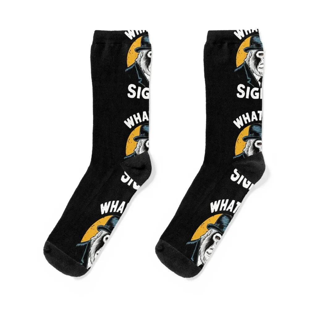 What The Sigma ? Socks Run Toe sports sports stockings winter Socks Female Men's golf warm winter halloween Mens Socks Women's