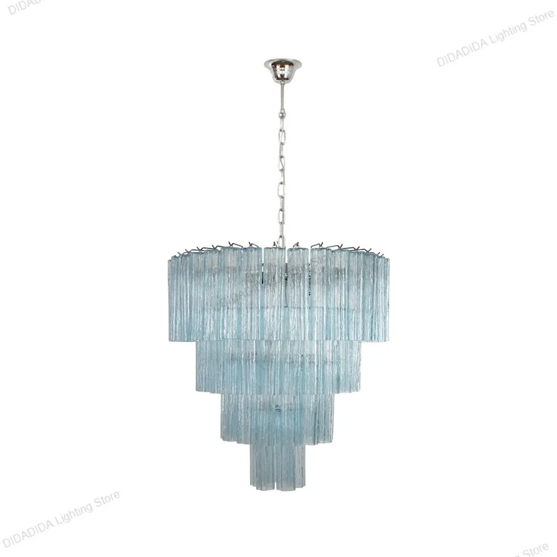 Nordic Style Star Glass Tube Murano Pendant Lamp Circular Frosted Multicolor Glass Stainless Steel Dimmable Lustre Lighting