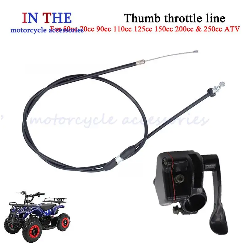7/8in 22mm Metal Thumb Throttle Cable Accelerator Handle Assembly for GY6 50cc 125cc 150cc ATV Quad 4 Wheeler