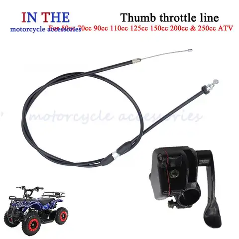 7/8in 22mm Metal Thumb Throttle Cable Accelerator Handle Assembly for GY6 50cc 125cc 150cc ATV Quad 4 Wheeler