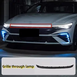 2 PCS Car LED Front Bumper DRL Grille Daytime Running Lights For Hyundai Elantra 2023 2024 with Dynamic turn signal Daylight