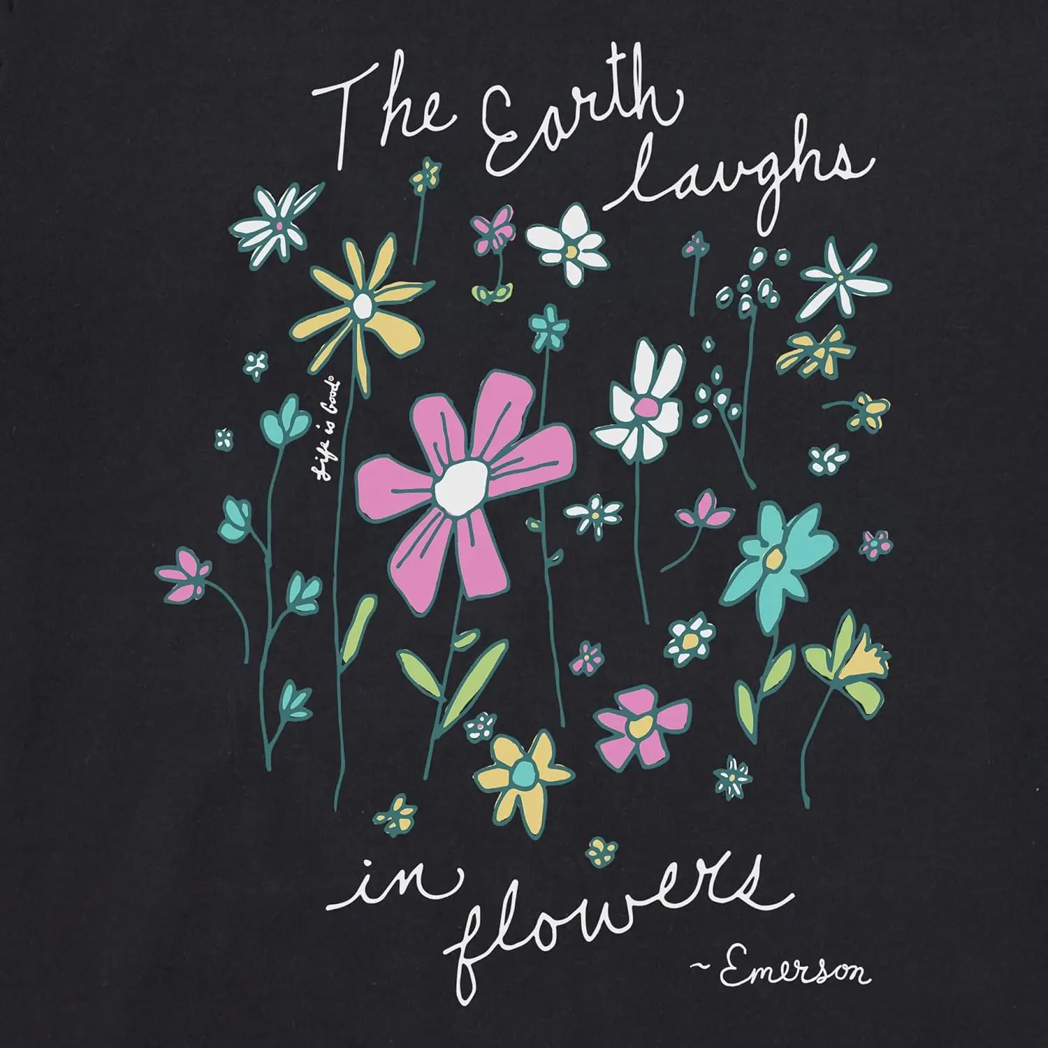 Women's Crusher T, Short Sleeve Cotton Graphic Tee Shirt, Earth Laughs in Wildflowers