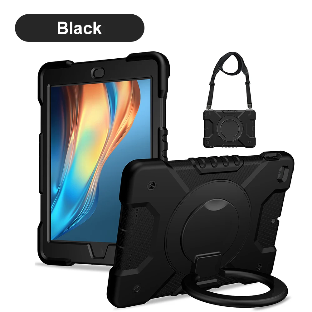 360 Rotating Handle Grip Shoulder Strap Hybrid Stand Case for iPad 9.7in Air 1 2 4 5 iPad 2019 10.2in Pro 11 10th 11th Gen Cover