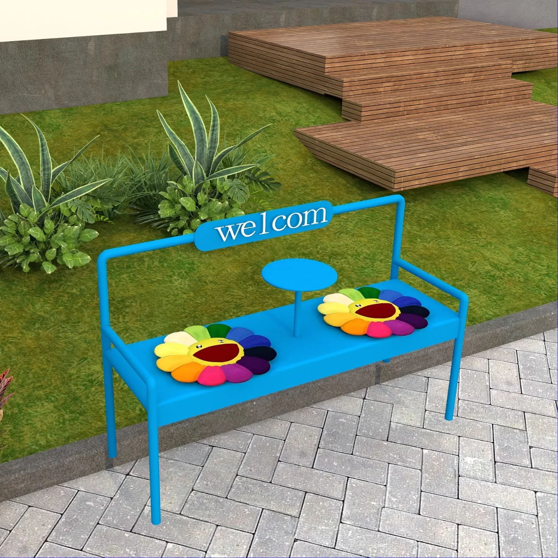 ม้านั่งในสวนสาธารณะ ร้านน้ำชา ร้านกาแฟ โรงยิม ม้านั่งพักผ่อน