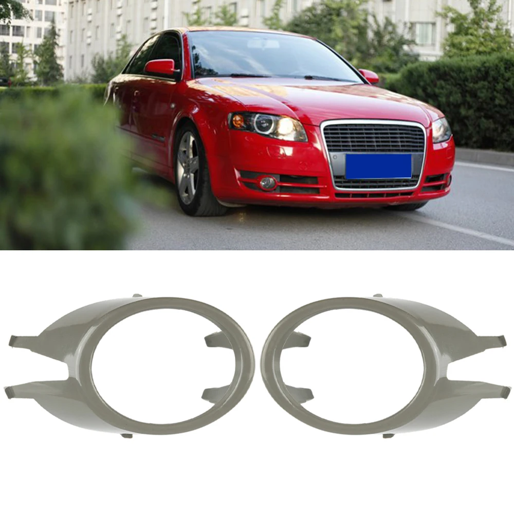 1 Pair Fog Light Trim Right Left Front Bumper Cover Car Lamp Hoods For A4 B7 04-08 Car Accessories Exterior Parts