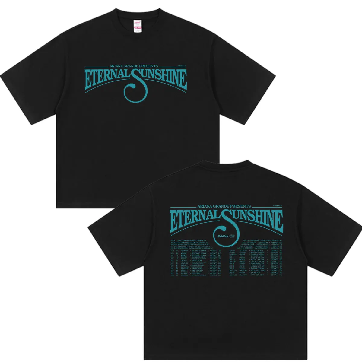 Singer Ariana Grande Eternal Sunshine Tour 2026 Print T-shirts Men Women Retro Oversized Cotton T-shirt Clothing Fashion T Shirt
