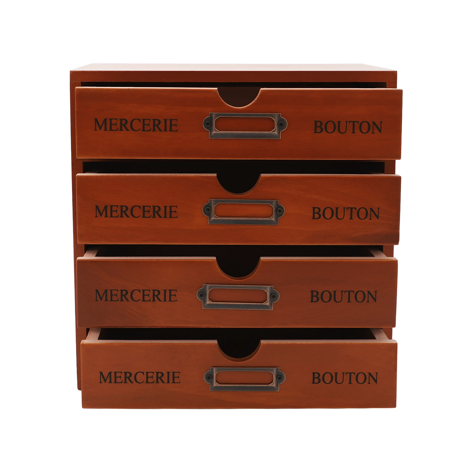

Space-Saving 4-Drawer Desktop Storage Box Vintage Wood Organizer for Cosmetics Jewelry Tea Bags Home Bedroom Office