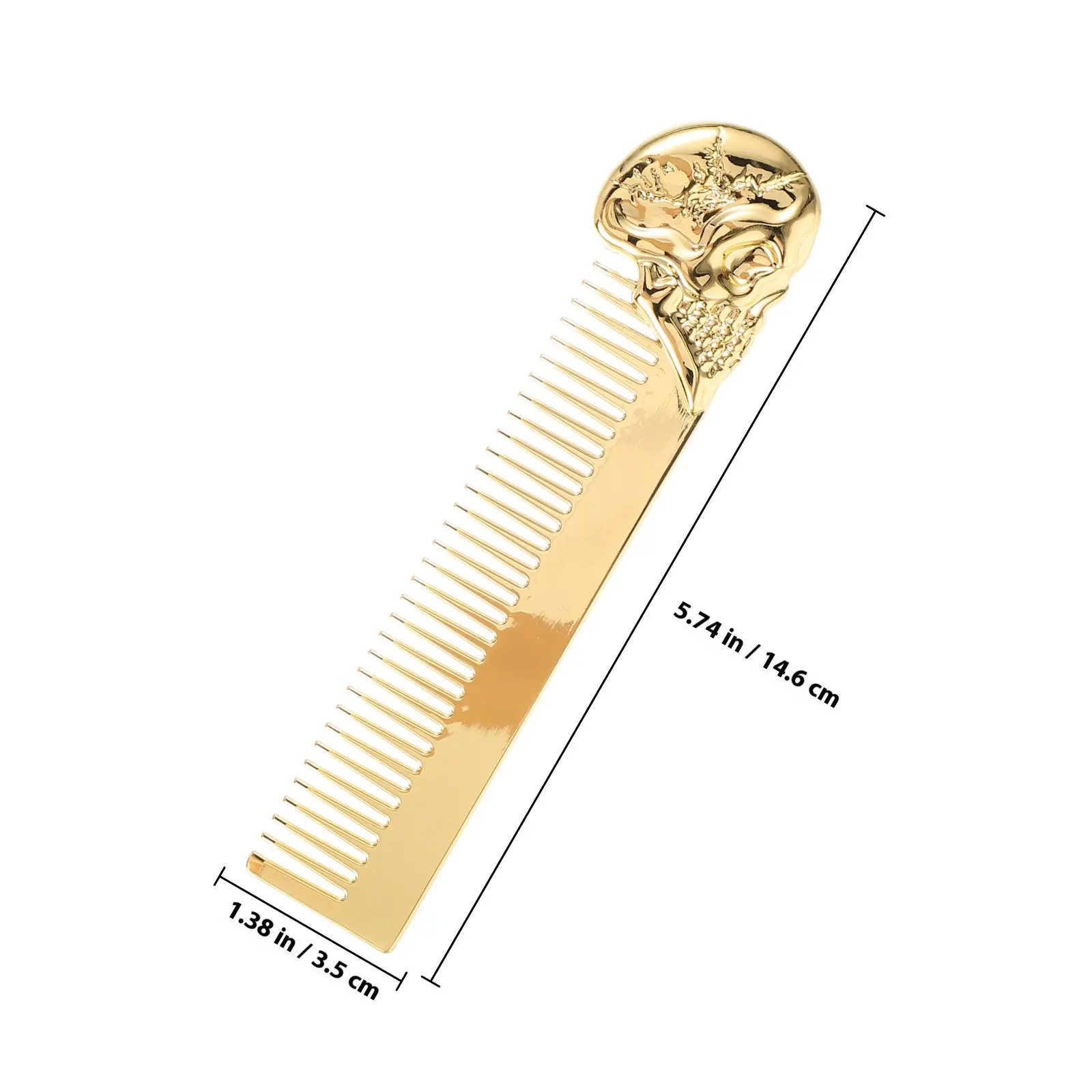 Clipper Guard Holder Skull Design Beard Comb Durable PU Zinc Alloy Double-Sided Hair Mustache Grooming Brush for Men
