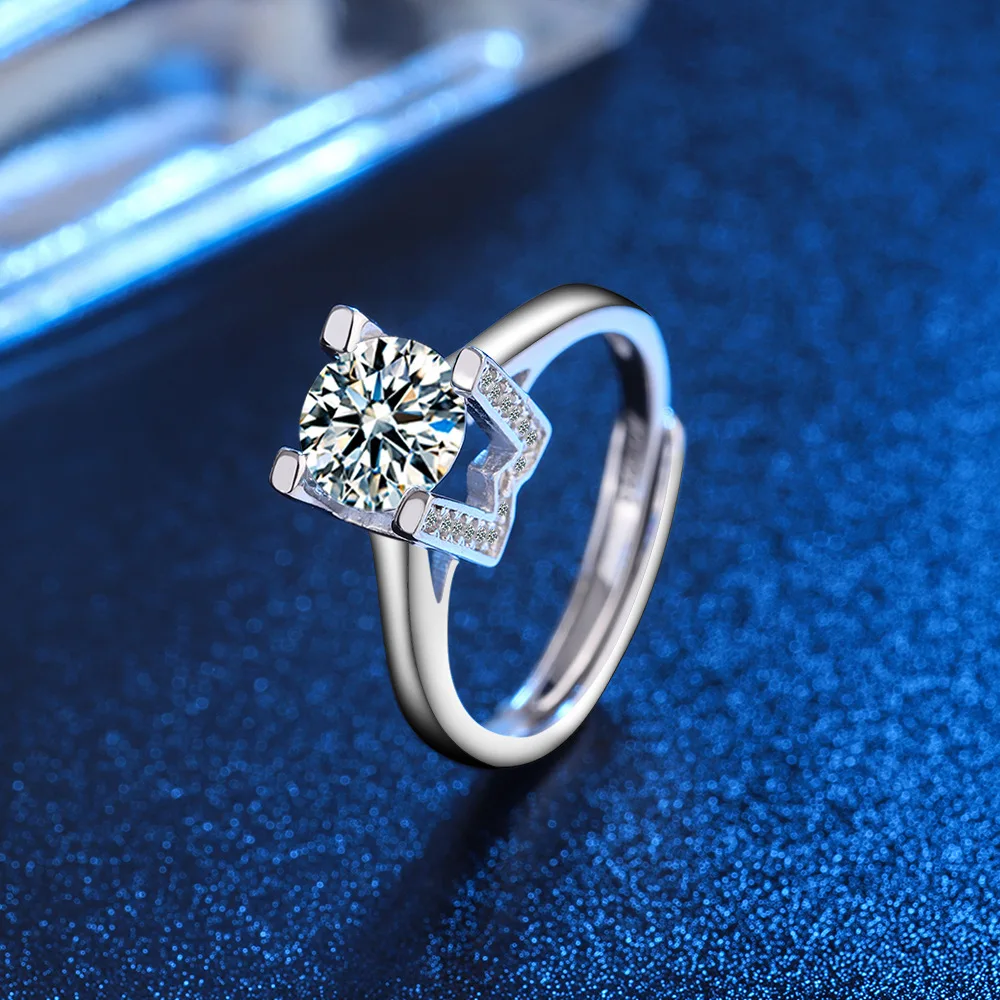 

925 Sterling Silver Stylish Simple Diamond Set W Styling Zircon Ring Birthday Party Anniversary Gift