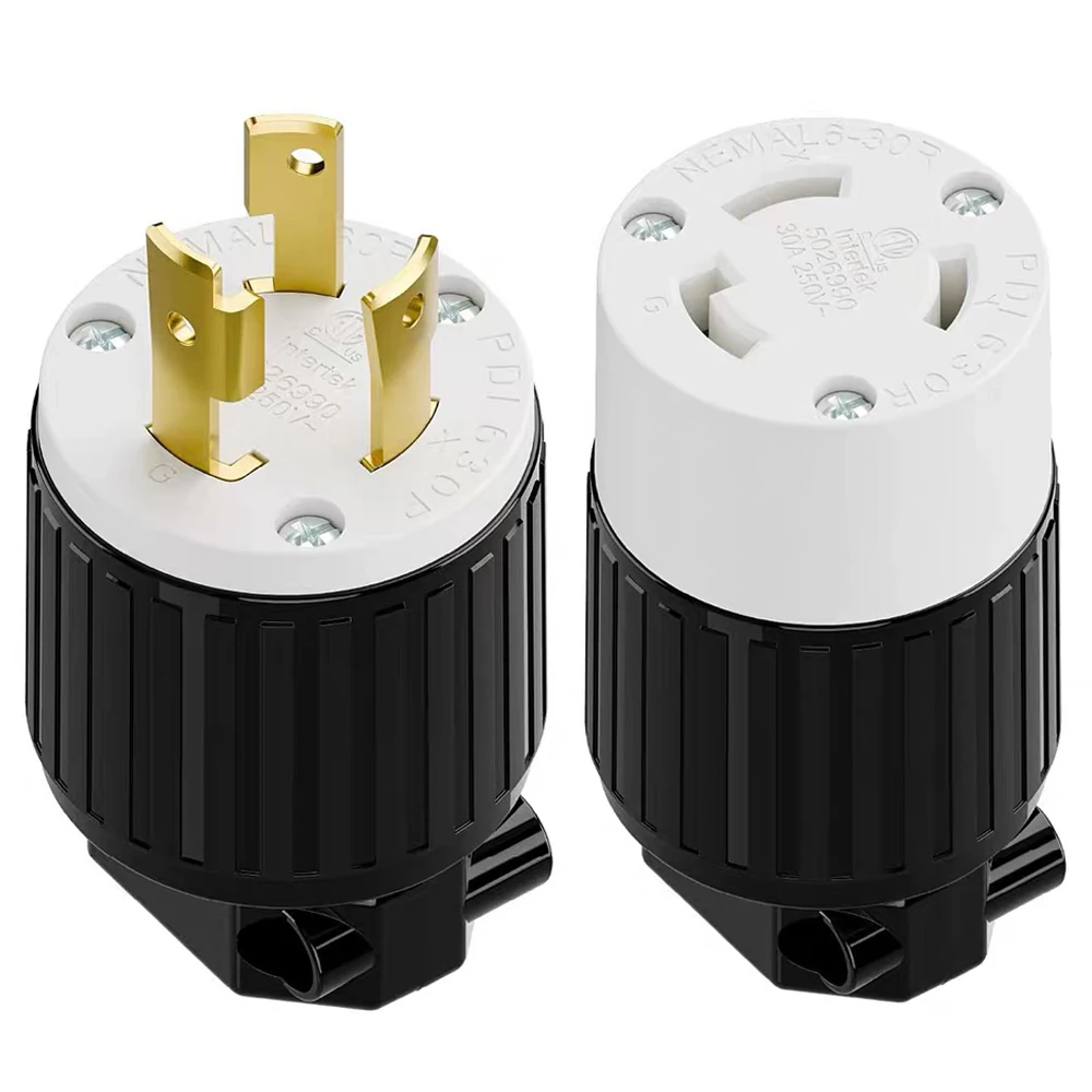 Black L6-30P L6-30R US 30A Outdoor Extension Industry Receptacle Connector America ETL Tripolar Male Female Locked Plug Socket