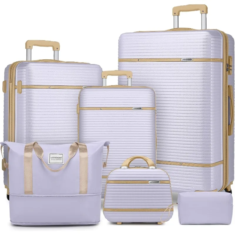 Luggage Sets 6 Piece with Duffel Bag, Expandable(Only 28 & 24