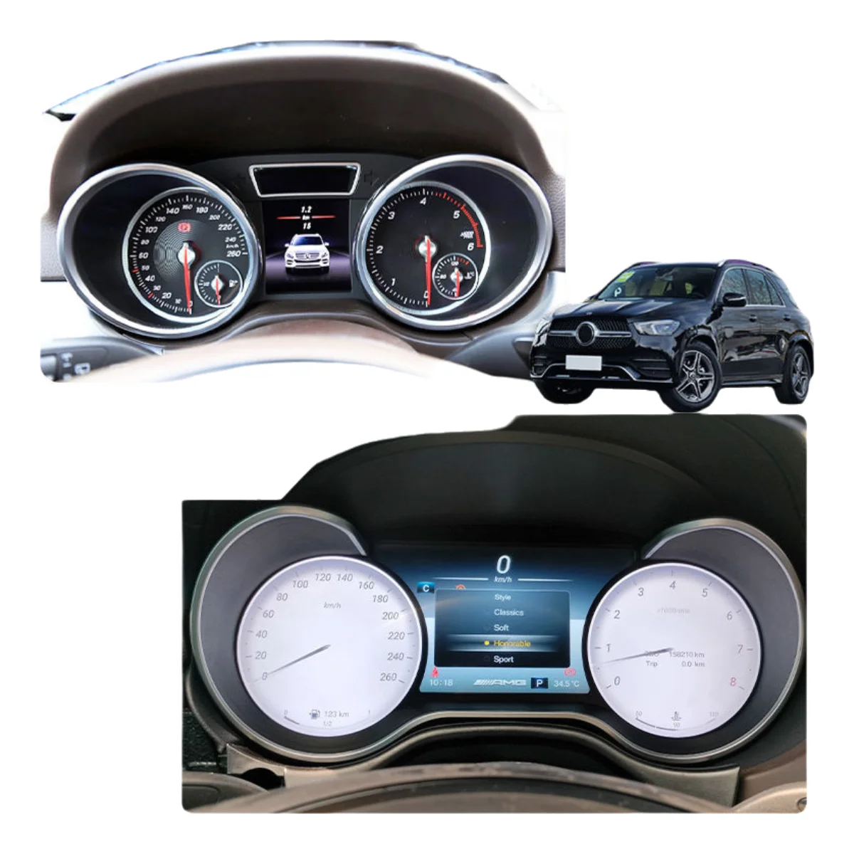 New 12.3 Inch Car Digital Cluster For Mercedes Benz ML GL GLE GLS G Class 2012 2019 LCD Smart Dashboard Auto Speedometer Upgrade