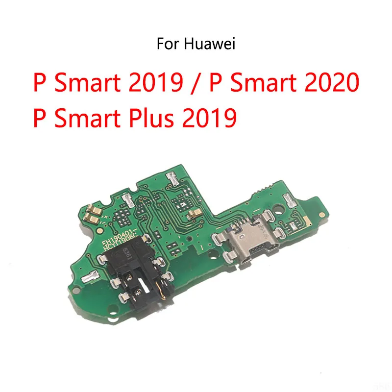 Porta de carregamento usb, conector jack, placa de carga, cabo flexível para huawei p smart plus 2019/p smart 2020