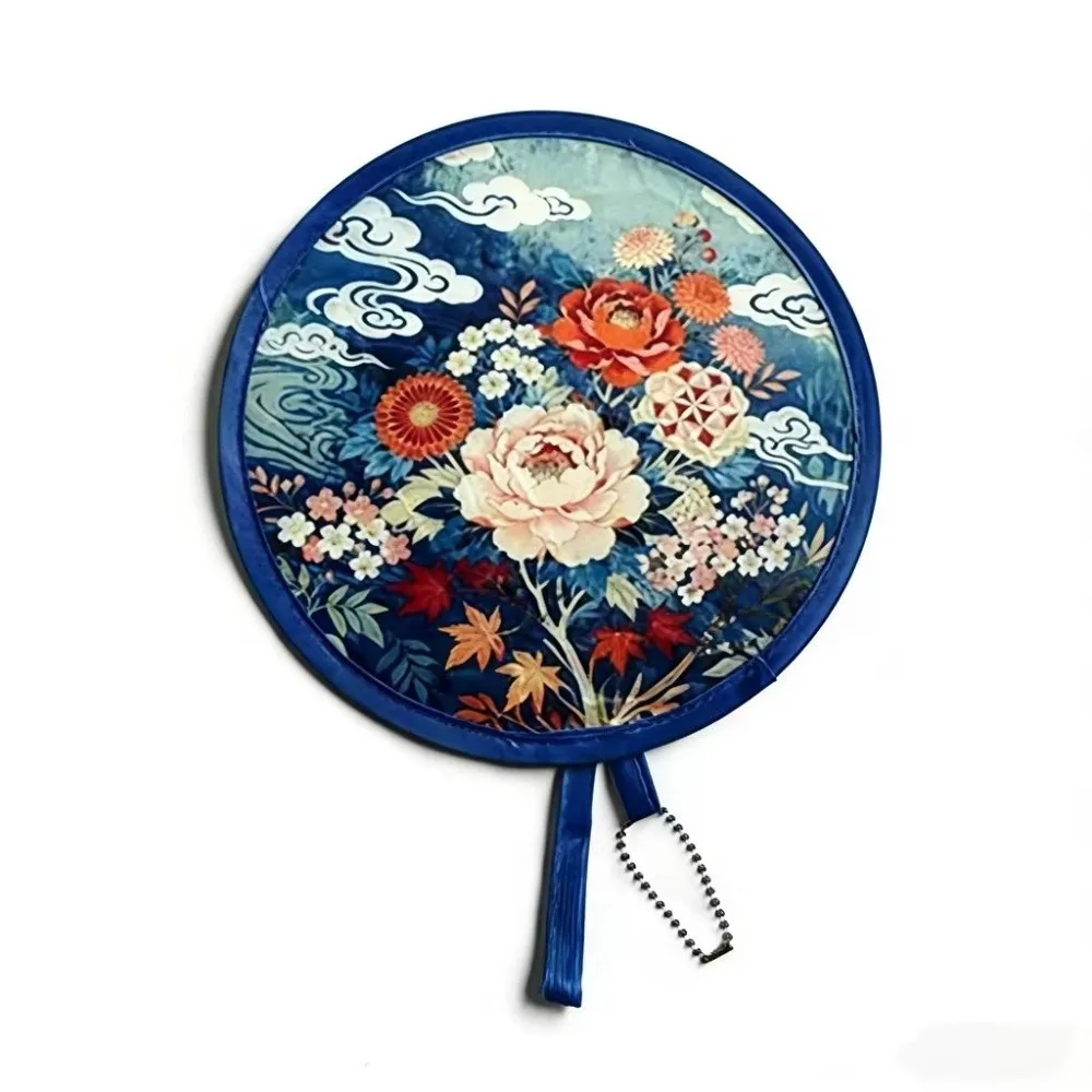 NEW 8 Styles Round Foldable Fan Lightweight with Storage Bags Handheld Folding Fan Portable Cooling Fans Summer Outdoor