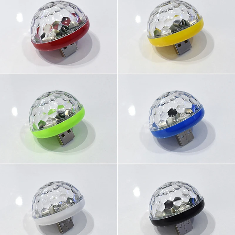 Interieur Autolichten Sound Activated Rgb Kleurrijke Led Sfeer Verlichting 3-Kleur Usb Opladen Mini Auto Dj Stage Light bal