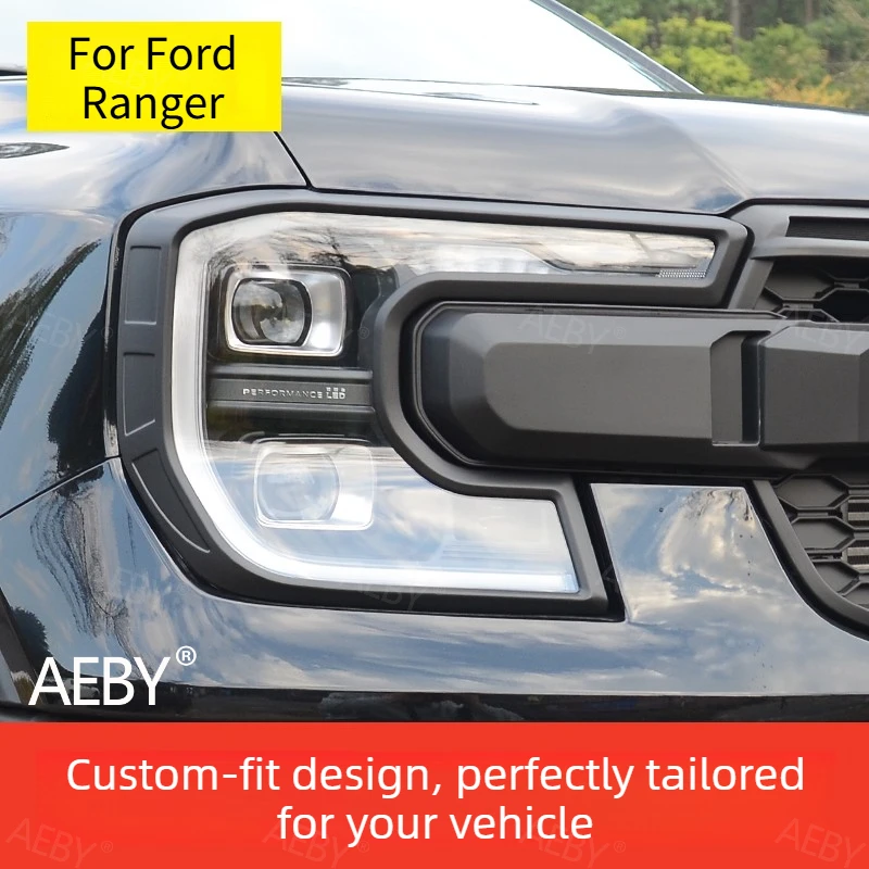 

For Ford Ranger 2022-2026 Gloss Black Tail Light Cover Trim UV Protection,protective cover,Large tail light cover,Accessories