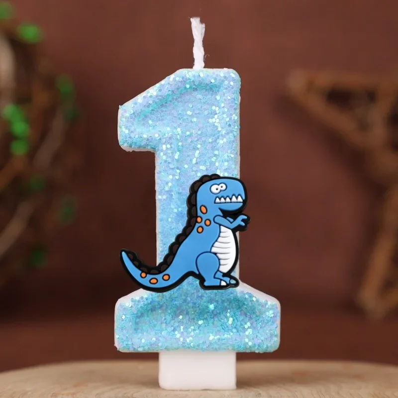 0-9 Number Dinosaur Theme Party Birthday Candle Happy Birthday Cake Candle Birthday Baking Anniversary Animal Party Decoration